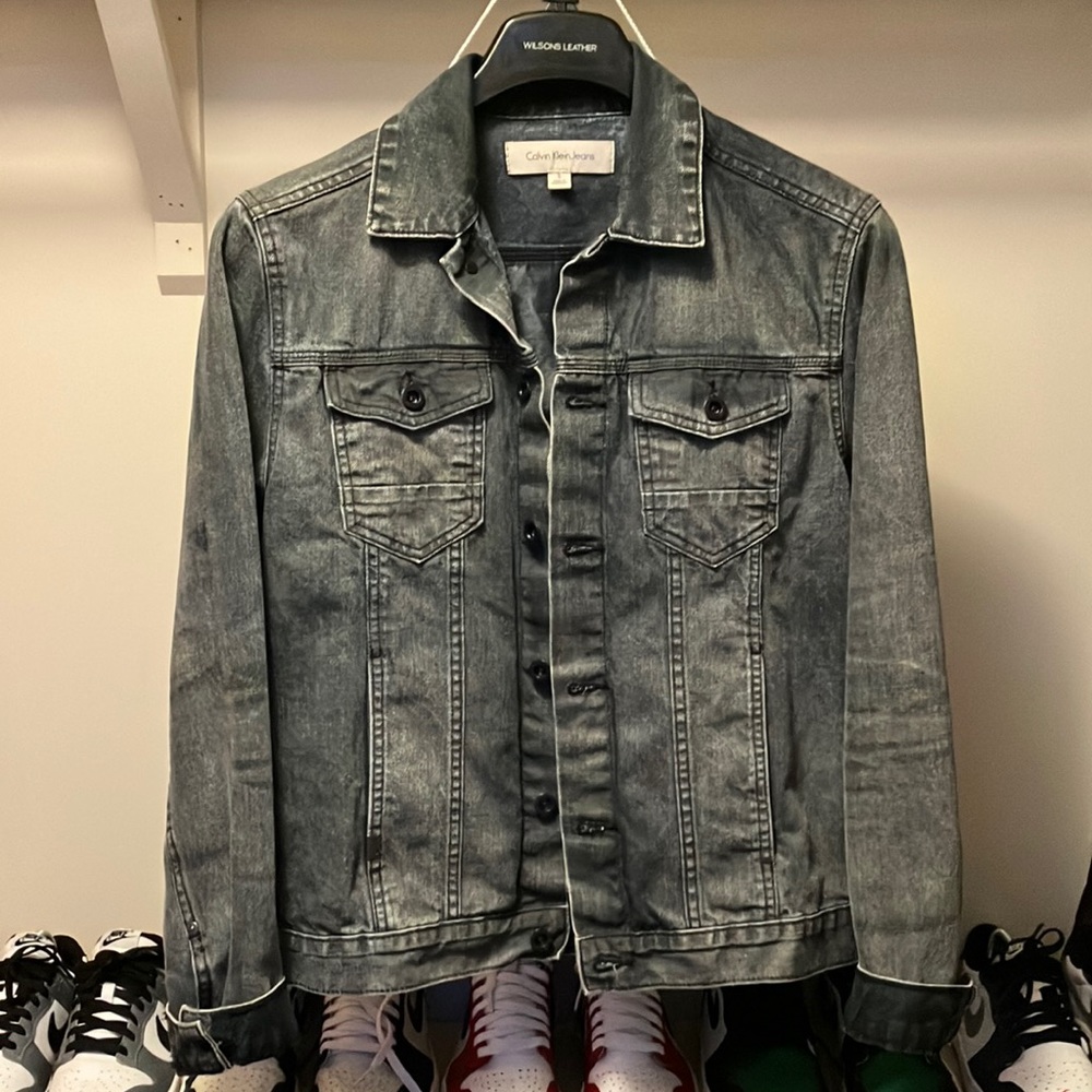Calvin Klein Jeans Medium Black Wash Men’s Denim Jacket Size Small